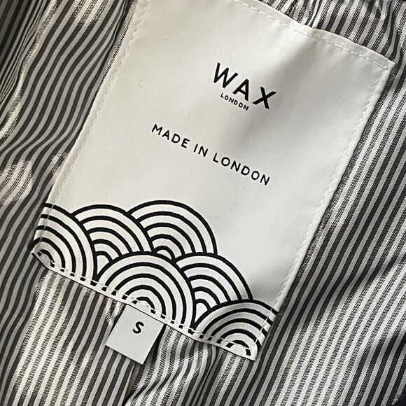 WAX LONDON Kray Coat Small Navy Blue NEW Jacket Business Professional Wool - Picture 9 of 13